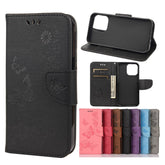 Vintage Embossed Floral Butterfly Pattern Horizontal Flip Leather Case with Card Slot & Holder & Wallet & Lanyard, For iPhone 13 Pro, For iPhone 13 Pro Max
