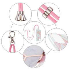 Electroplating Splicing Marble Pattern Dual-side IMD TPU Shockproof Case with Neck Lanyard, For iPhone 13 mini, For iPhone 13, For iPhone 13 Pro, For iPhone 13 Pro Max