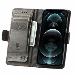 CaseNeo Business Splicing Dual Magnetic Buckle Horizontal Flip PU Leather Case with Holder & Card Slots & Wallet, For iPhone 13 Mini