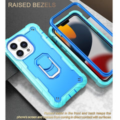 PC + Rubber 3-layers Shockproof Protective Case with Rotating Holder, For iPhone 13 Pro, For iPhone 13 Pro Max