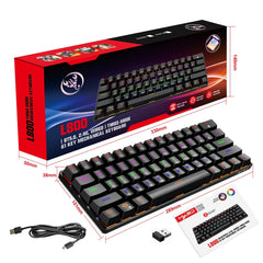 HXSJ L800 61 Keys Bluetooth 5.0 / 2.4G Wireless / Type-C Wired Three Modes Blue Shaft Mechanical Keyboard