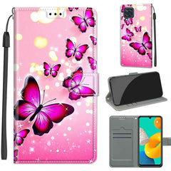 Voltage Coloured Drawing Magnetic Clasp Horizontal Flip PU Leather Case with Holder & Card Slots, For Samsung Galaxy M32 4G / F22