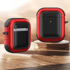 Wireless Earphones Shockproof TPU + PC Protective Case with Carabiner, For AirPods 1 / 2