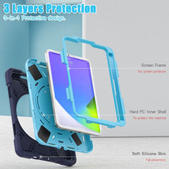 Heavy Duty Silicone Hybrid PC Tablet Case with Holder & Shoulder Strap, For iPad mini 6 / mini 2024, For iPad mini 6