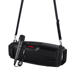 New Rixing NR-6012M Bluetooth 5.0 Portable Outdoor Karaoke Wireless Bluetooth Speaker with Microphone & Shoulder Strap, NR-6012M(Black), NR-6012M(Red), NR-6012M(Blue), NR-6012M(Green)