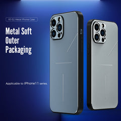 R-JUST RJ-52 3-Line Style Metal TPU Shockproof Protective Case, For iPhone 11 Pro