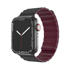 Mutural Moran Series Liquid Silicone Magnetic Strap Watchband For Apple Watch Series, 7 41mm / 6&SE&5&4 40mm / 3&2&1 38mm, 7 45mm / 6&SE&5&4 44mm / 3&2&1 42mm