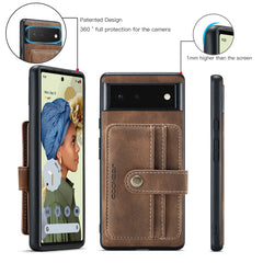 JEEHOOD RFID Blocking Anti-Theft Wallet Phone Case, For Google Pixel 6, For Google Pixel 6 Pro