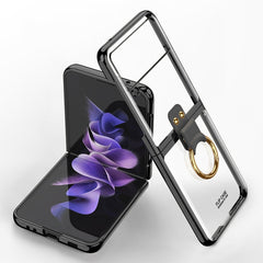 GKK Phantom Electroplating Phone Case with Ring, For Samsung Galaxy Z Flip3 5G