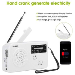 RD-638T Two-band Solar Powered AM / FM Radio Player Flashlight with Dynamo Function