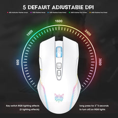 ONIKUMA CW905 2.4G RGB Lighting Wireless Mouse, CW905 Wireless Mouse (Grey White), CW905 Wireless Mouse(Black), CW905 Wireless Mouse(Pink)