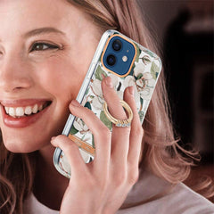 Ring IMD Flowers TPU Phone Case, For iPhone 12 / 12 Pro, For iPhone 12 Pro Max, For iPhone 11, For iPhone 11 Pro Max