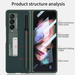 GKK Ultra-thin Shockproof Leather Protective Case with Holder & Pen Slots, For Samsung Galaxy Z Fold3 5G