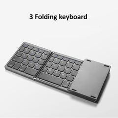 B089T Foldable Bluetooth Keyboard Rechargeable with Touchpad, B089T(Grey), B089T (Silver), B089T (Black)