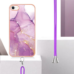 Electroplating Marble Pattern TPU Phone Case with Lanyard, For iPhone SE 2022 / SE 2020 / 8 / 7, For Motorola Moto G Stylus 2022, For Nokia G20 / G10, For Nokia G21 / G11