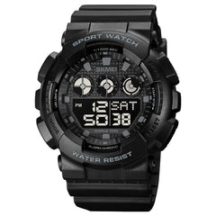 SKMEI 1857 Stainless Steel Buckle PU Strap Waterproof Electronic Watch