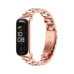 MIJOBS Three-bead Metal Stainless Steel Watch Band, For Samsung Galaxy Fit 2