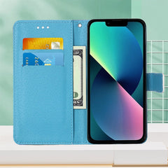 Painted Flat Texture Leather Case with Lanyard & Card Slot & Wallet & Holder, For iPhone 14, For iPhone 14 Plus, For iPhone 14 Pro