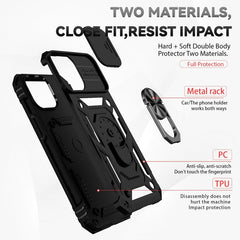 Sliding Camshield Holder Phone Case, For iPhone 14, For iPhone 14 Plus, For iPhone 14 Pro