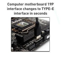 10 PCS 73S Mainboard USB 3.0 19P/20P to Type-E90 Degree Adapter, 10pcs