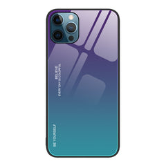 Gradient Color Glass Case, For iPhone 12 Pro Max, For iPhone 12, For iPhone 13 Pro Max