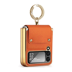 GKK Colorful PU Phone Case with Ring Holder, For Samsung Galaxy Z Flip4 5G, For Samsung Galaxy Z Flip3 5G