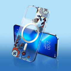 Flower Frosted MagSafe Phone Case, For iPhone 14, For iPhone 14 Plus, For iPhone 14 Pro