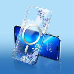 Flower Frosted MagSafe Phone Case, For iPhone 14 Pro Max
