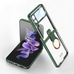 GKK Integrated Electroplating Phone Case with Ring, For Samsung Galaxy Z Flip4