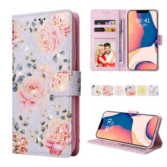 Bronzing Painting RFID Leather Case, For iPhone 14, For iPhone 14 Plus, For iPhone 14 Pro, For iPhone 14 Pro Max