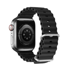 DUX DUCIS Sea Wave Silicone Watch Band For Apple Watch, Series 8&7 45mm / SE 2&6&SE&5&4 44mm / 3&2&1 42mm