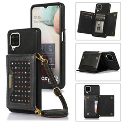 Three-fold RFID Leather Phone Case with Lanyard, For Samsung Galaxy A12, For Samsung Galaxy A13 4G/A13 5G, For Samsung Galaxy A51 4G, For Samsung Galaxy A53 5G, For Samsung Galaxy A52 5G/A52s 5G