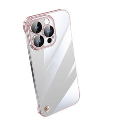 Electroplating Frameless Clear PC Phone Case, For iPhone 13 Pro Max, For iPhone 12, For iPhone 12 Pro