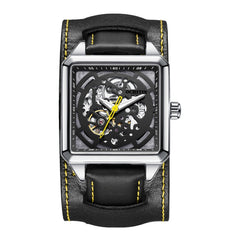 Ochstin 7237 Business Leather Wrist Wrist Waterproof Luminous Skeleton Mechanical Watch