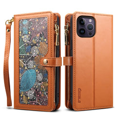 ESEBLE Star Series Lanyard Zipper Wallet RFID Leather Case, For iPhone 12 Pro, For iPhone 12, For iPhone 11 Pro Max, For iPhone 11 Pro, For iPhone 11, For iPhone SE 2022 / SE 2020 / 8 / 7, For iPhone XS Max, For iPhone XS / X