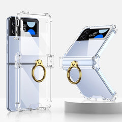 GKK Airbag Hinge Shockproof Phone Case with Ring Holder, For Samsung Galaxy Z Flip4