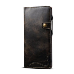 Denior Oil Wax Cowhide Magnetic Button Leather Phone Case, For Samsung Galaxy S23 5G, For Samsung Galaxy S23+ 5G, For Samsung Galaxy S23 Ultra 5G