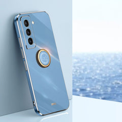 XINLI Straight Edge 6D Electroplate TPU Phone Case with Ring Holder, For Samsung Galaxy S21 5G, For Samsung Galaxy S21+ 5G, For Samsung Galaxy S21 Ultra 5G