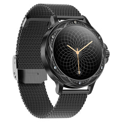 CF12 1.2 inch Waterproof Smart Steel Strap Wristband Support Heart Rate Monitoring / Blood Pressure Monitoring, CF12 Steel Strap (Black)