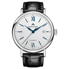 NORTH EDGE AMOY Multifunctional Business Men's Watch Waterproof Leather Mechanical Watch