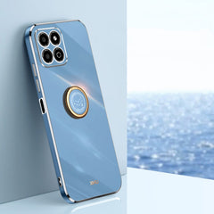 XINLI Straight Edge 6D Electroplate TPU Phone Case with Ring Holder, For Honor X8a 2023, For Honor X9a 5G, For Huawei nova Y61