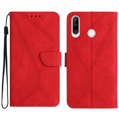 Stitching Embossed Leather Phone Case, For Huawei P30 Lite/nova 4e