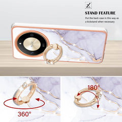 Electroplating Marble IMD TPU Phone Case with Ring Holder, For Honor X9b, For Honor X6a, For Honor 90 Lite 5G, For Honor 90 5G