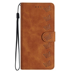 Seven Butterflies Embossed Leather Phone Case, For Motorola Moto G73, For Motorola Moto E22, For Motorola Moto G42, For Motorola Moto G62