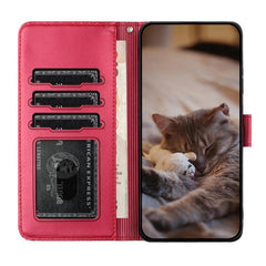Cat Embossing Pattern Leather Phone Case with Lanyard, For iPhone Air, For iPhone 16 Pro Max, For iPhone 16 Pro, For iPhone 16 Plus