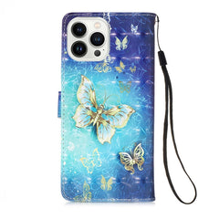 3D Painting Horizontal Flip Leather Phone Case, For iPhone 15 Pro Max, For iPhone 15 Pro, For iPhone 15 Plus