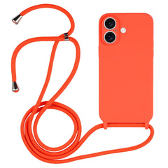 Crossbody Lanyard Liquid Silicone Case, For iPhone 16 Plus