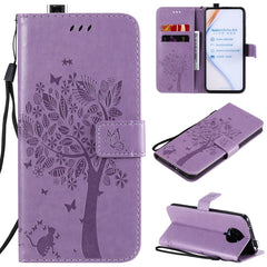 Tree & Cat Embossed Pattern Horizontal Flip Leather Case with Holder & Card Slots & Wallet & Lanyard, For Xiaomi Redmi K30 Pro, For Huawei Nova 7 Pro