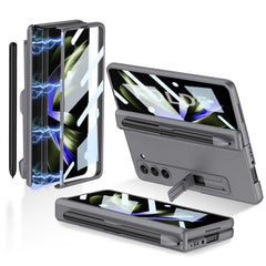 GKK Full Coverage Magnetic Fold Hinge Phone Case with Pen Slots, For Samsung Galaxy Z Fold5