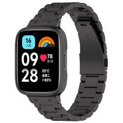 2 in 1 Three-bead Metal Watch Band with Watch Frame, For Redmi Watch 3 Lite / Watch 3 Active